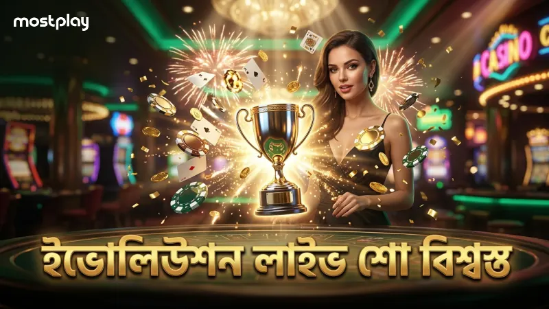 লাইভ ক্যাসিনো শোতে ইভোলিউশন গেমের বিশ্বস্ততা নিশ্চিত।