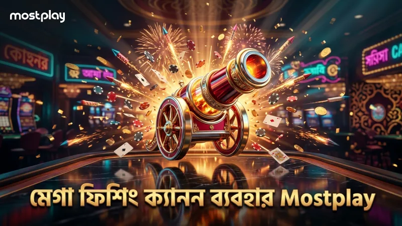 মেগা ফিশিং গেমে ক্যানন অস্ত্রের সঠিক ব্যবহার প্রয়োজন।