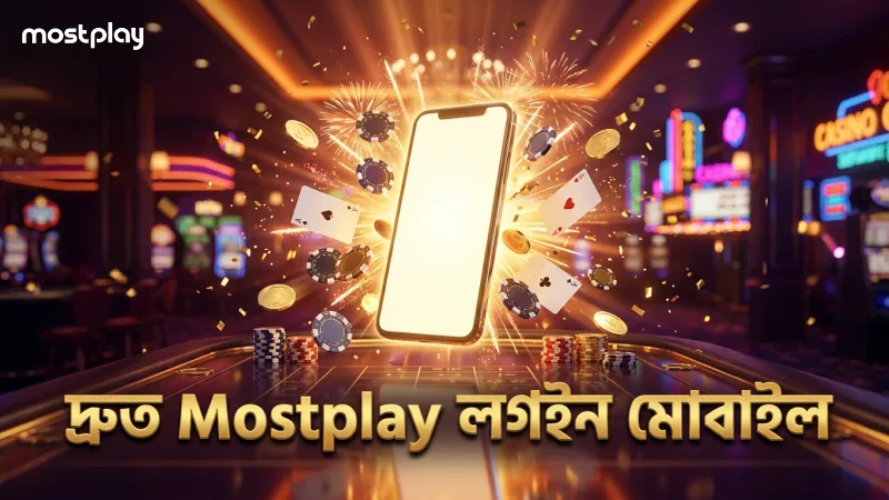 Mostplay লগইন পোর্টালে দ্রুত প্রবেশের জন্য মোবাইল ইন্টারফেস।