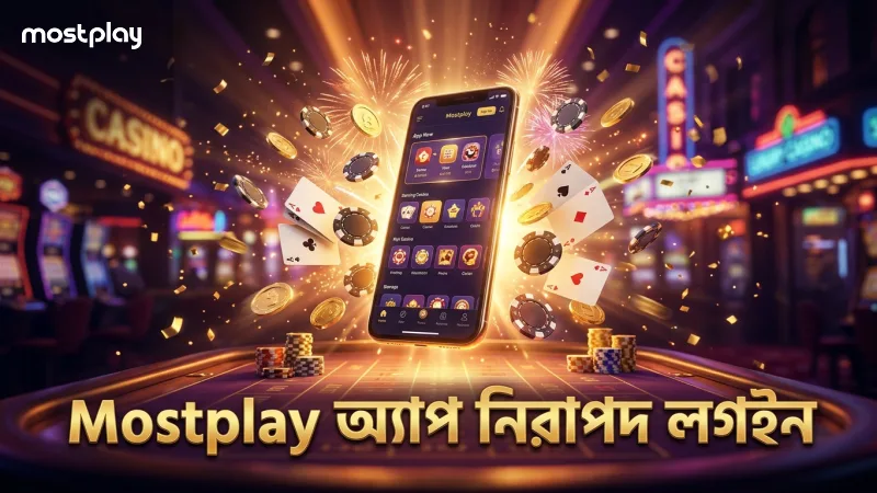 Mostplay অ্যাপ থেকে নিরাপদ লগইন প্রক্রিয়ার ধাপসমূহ।